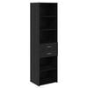 vidaXL Highboard Zwart Eiken 50 x 42,5 x 185 cm Bewerkt hout