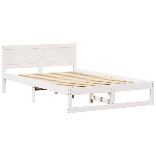 vidaXL Bedframe met hoofdeinde Wit 120 x 200 cm Massief grenenhout