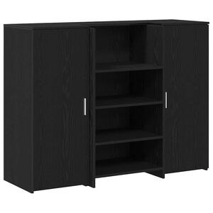 vidaXL Receptiebalie 135x50x103,5 cm bewerkt hout zwart eikenkleur
