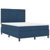 vidaXL Boxspring bed met matras met LED Blauw 140 x 200 cm Stof