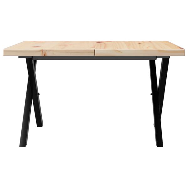 vidaXL Salontafel X-frame 60x60x40,5 cm grenenhout en staal