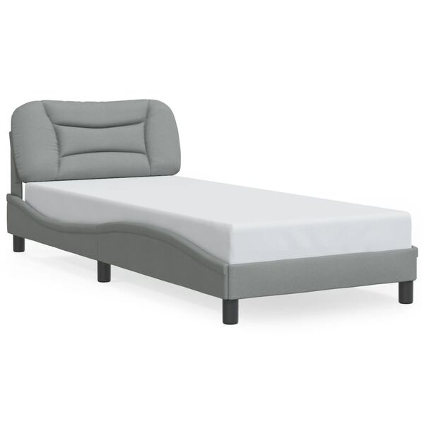 vidaXL Bedframe zonder matras "Hvar" 90x190 cm stof lichtgrijs
