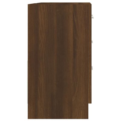 vidaXL Wastafelkast 63x30x54 cm bewerkt hout bruin eikenkleur