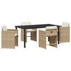 vidaXL Tuin eettafelset 5 st Beige poly rattan
