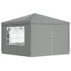vidaXL Partytent 300 x 300 x 255 cm Lichtgrijs PE en staal
