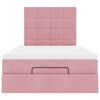 vidaXL Ottoman bed met matrassen en LED's 120x200cm fluweel roze