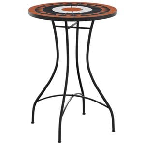 vidaXL Bistrotafel moza&iuml;ek &Oslash;50x70 cm keramiek terracottakleurig en zwart