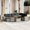 vidaXL 9-delige Loungeset met kussens poly rattan grijs