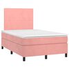 vidaXL Boxspring met matras fluweel roze 120x190 cm