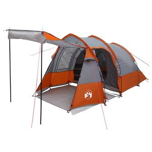 vidaXL Tunneltent Grijs en Oranje 390 x 215 x 152 cm