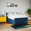 vidaXL Boxspring met matras stof blauw 160x200 cm