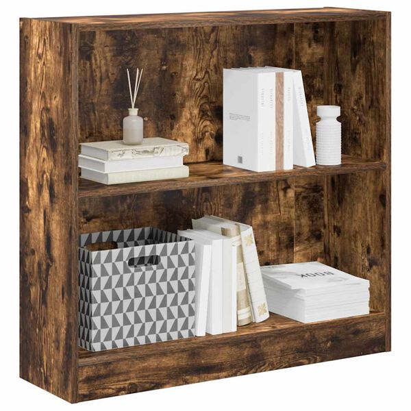 vidaXL Boekenkast 80x24x76 cm bewerkt hout gerookt eikenkleurig