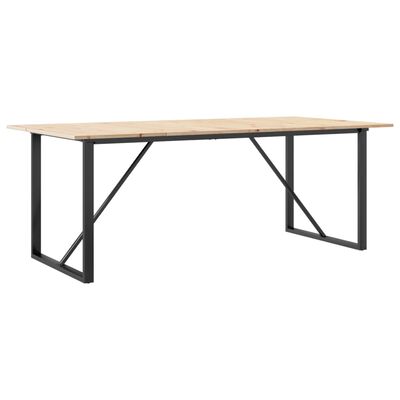 vidaXL Eettafel O-frame 200x100x75 cm massief grenenhout en gietijzer