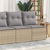 vidaXL 2-delige Loungeset met kussens poly rattan acacia beige