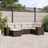 vidaXL 6-delige Loungeset met kussens poly rattan bruin