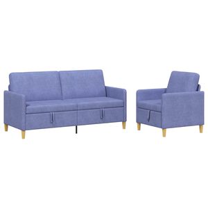 vidaXL Bankenset met opbergruimte 2 st Jeans Blauw Polyester