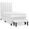 vidaXL Boxspring met matras kunstleer wit 90x190 cm