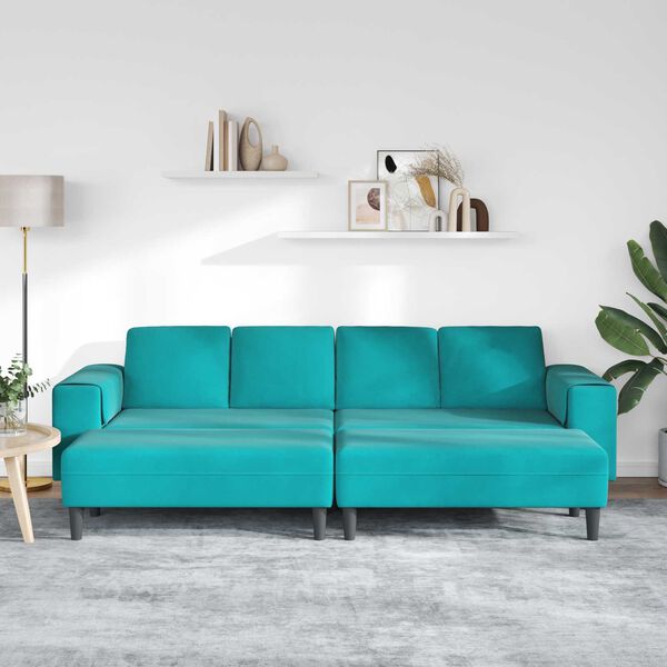 vidaXL Woonkamer Bank 3 pcs Turquoise