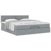 vidaXL Ottoman bed met matras 180x200cm stof lichtgrijs
