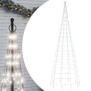 vidaXL LED-kerstboom aan vlaggenmast 550 LEDs koud wit 300 cm
