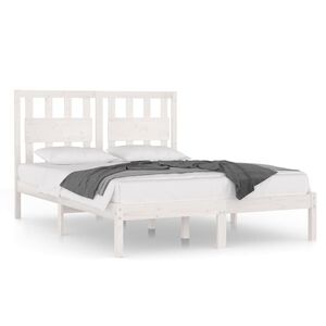 vidaXL Bedframe massief grenenhout wit 120x190 cm