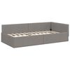vidaXL Hoekbedframe met hoofdeinde Taupe 90 cm x 190 cm Fluweel
