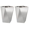 vidaXL Plantenbak 2 pcs Zilver 50 x 50 x 75 cm Roestvrij staal