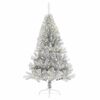 vidaXL Kunstmatig Voorverlicht Kerstboom met 150 LED Zilver 150 cm PET