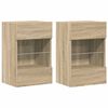 vidaXL Wandkasten met LED-verlichting voor tv 2 st 40x30x60,5 cm sonoma eikenkleurig