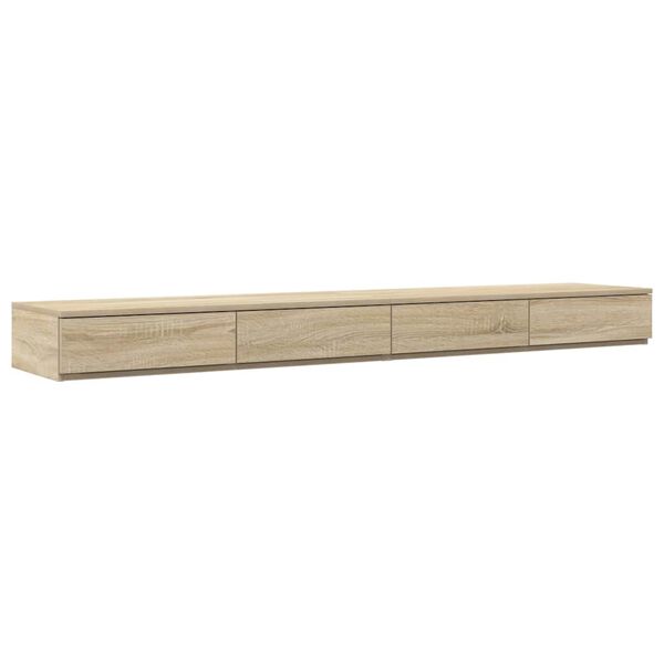 vidaXL Opbergbedframe met lade Sonoma Eiken 200 cm Bewerkt hout