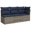 vidaXL Tuinbank met kussen met opslag Grijs 172 x 62 x 69 cm Poly riet