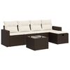 vidaXL 6-delige Loungeset met kussens poly rattan bruin