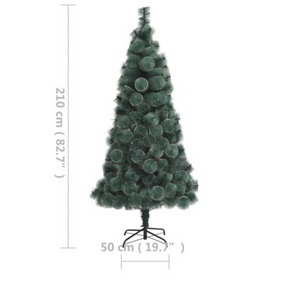 vidaXL Kunstkerstboom met verlichting en standaard 210 cm PET groen