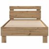 vidaXL Bedframe artisanaal eikenkleurig 75 x 190 cm Bewerkt hout