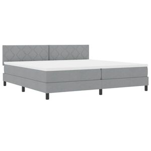 vidaXL Boxspring bed met matras met LED Lichtgrijs 200 x 200 cm Stof