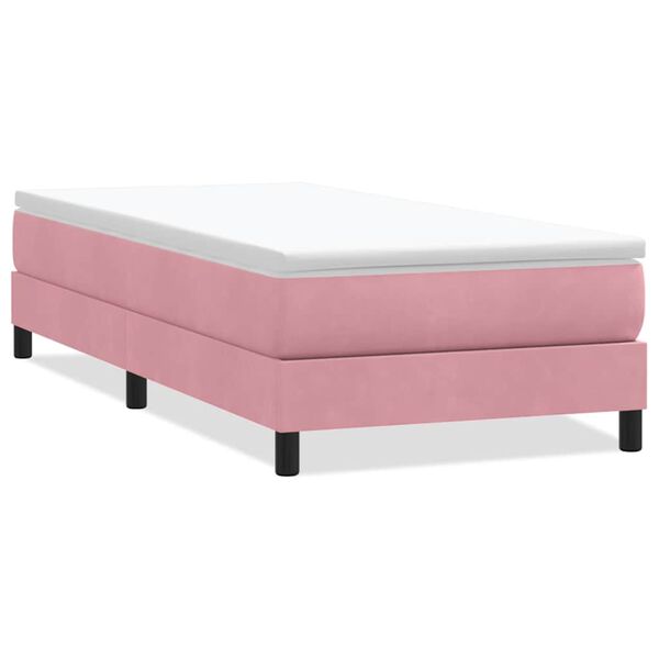 vidaXL Boxspring zonder matras fluweel roze 90x210 cm