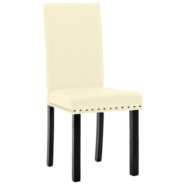 vidaXL Eetkamerstoelen 4 st PVC cr&egrave;mekleurig