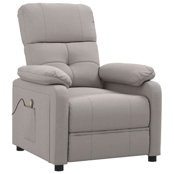 vidaXL Massagestoel stof taupe