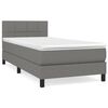 vidaXL Boxspring met matras stof donkergrijs 100x200 cm