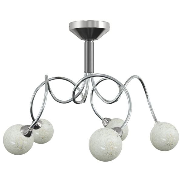 vidaXL Plafondlamp met glasbollen rond 5xG9