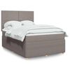 vidaXL Boxspring met matras stof taupe 160x200 cm