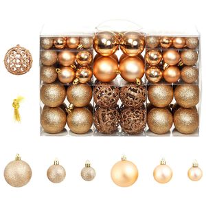 vidaXL 100-delige Kerstballenset 3/4/6 cm rose/goudkleurig
