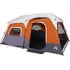vidaXL Tent 9-persoons waterdicht met LED lichtgrijs en oranje