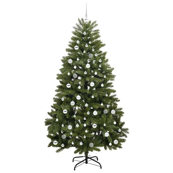 vidaXL Kunstkerstboom met 300 LED Groen 210 cm PVC en Metaal
