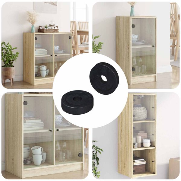 vidaXL geschikt voor vlakke ringen 2 pcs Zwart &empty;15 x 3 mm