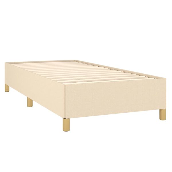 vidaXL Bedframe zonder matras 100x200 cm stof cr&egrave;mekleurig