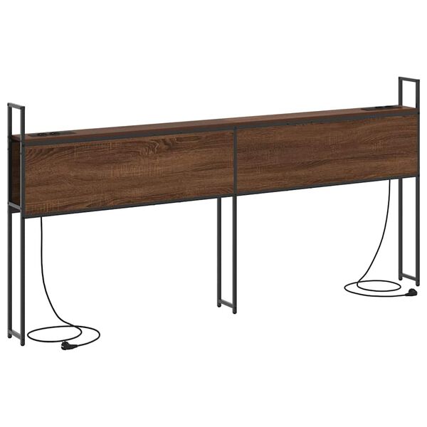 vidaXL Opberghoofdbord met Oplaadstation bruin eikenkleur 180 cm