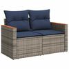 vidaXL 8-delige Loungeset met kussens poly rattan acacia grijs
