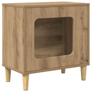 vidaXL Kattenhuis Artisanaal eiken 51 x 30 x 52 cm Bewerkt hout