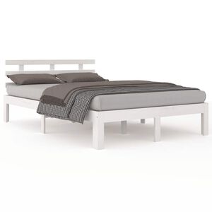 vidaXL Bedframe massief hout wit 120x190 cm